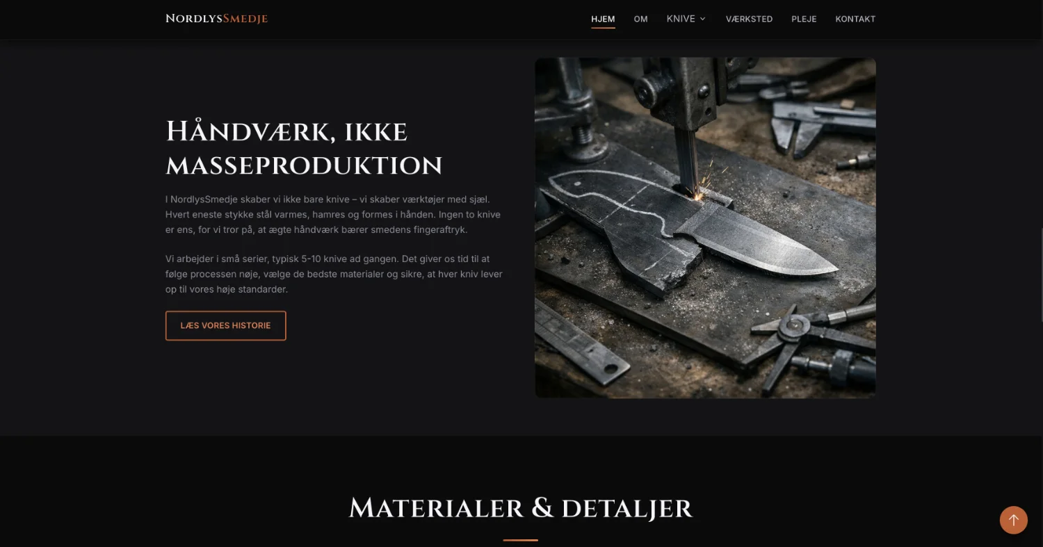 NordlysSmedje — Website & product catalogue — 3