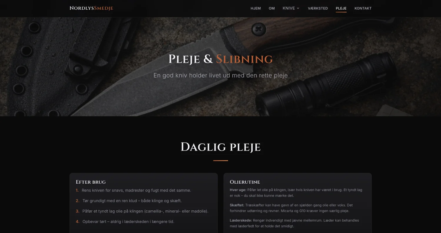 NordlysSmedje — Website & product catalogue — 5