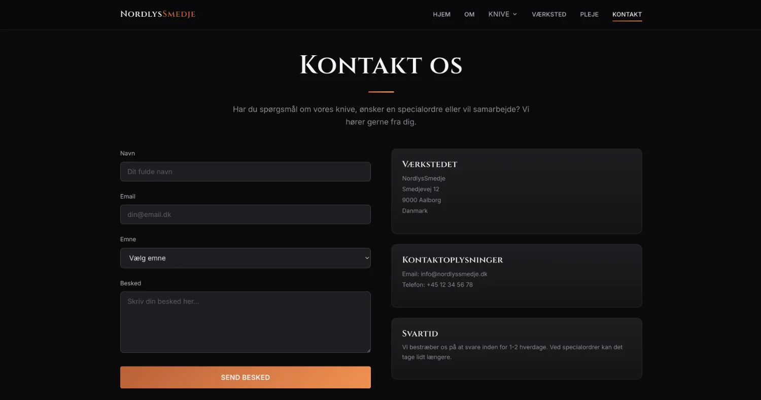 NordlysSmedje — Website & product catalogue — 7