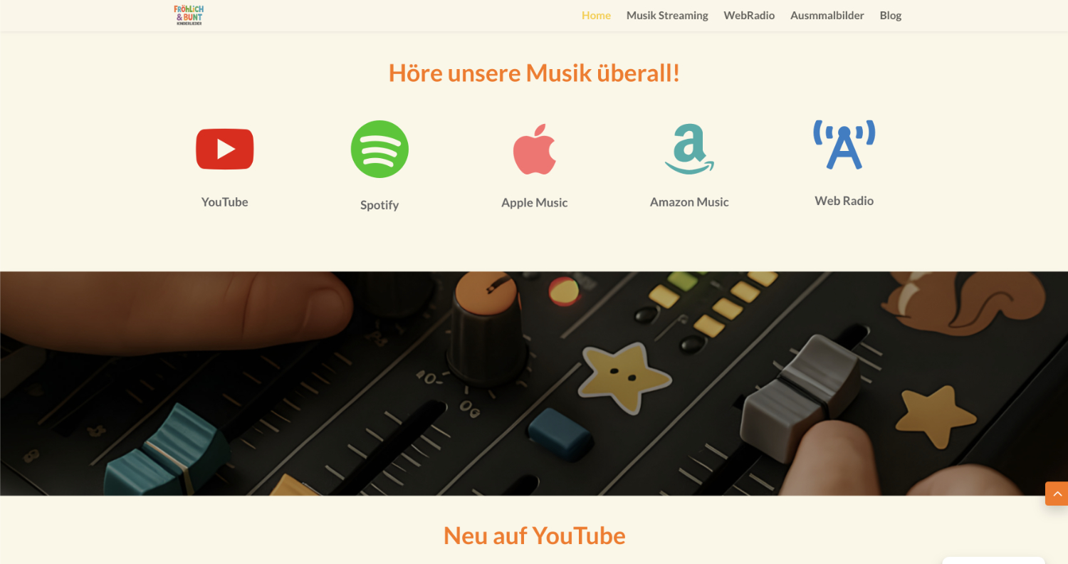 Fröhlich & Bunt — Digital Platform for a German Children's Music Project — 4