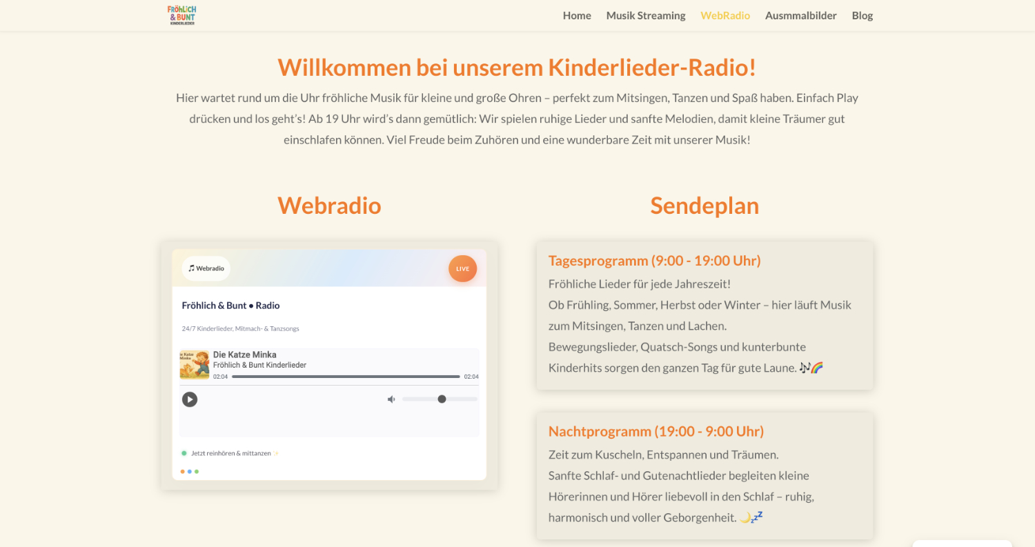 Fröhlich & Bunt — Digital Platform for a German Children's Music Project — 3