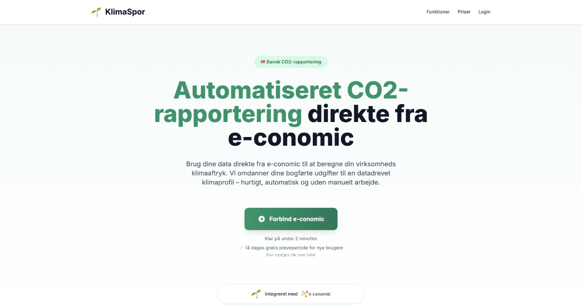 klimaspor.dk — CO₂ Dashboard & GHG-Compliant Accounting Integration — 1