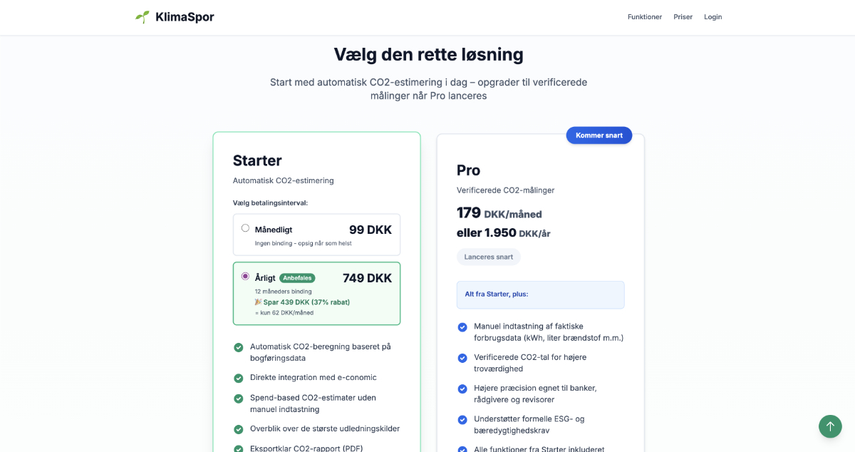 klimaspor.dk — CO₂ Dashboard & GHG-Compliant Accounting Integration — 3