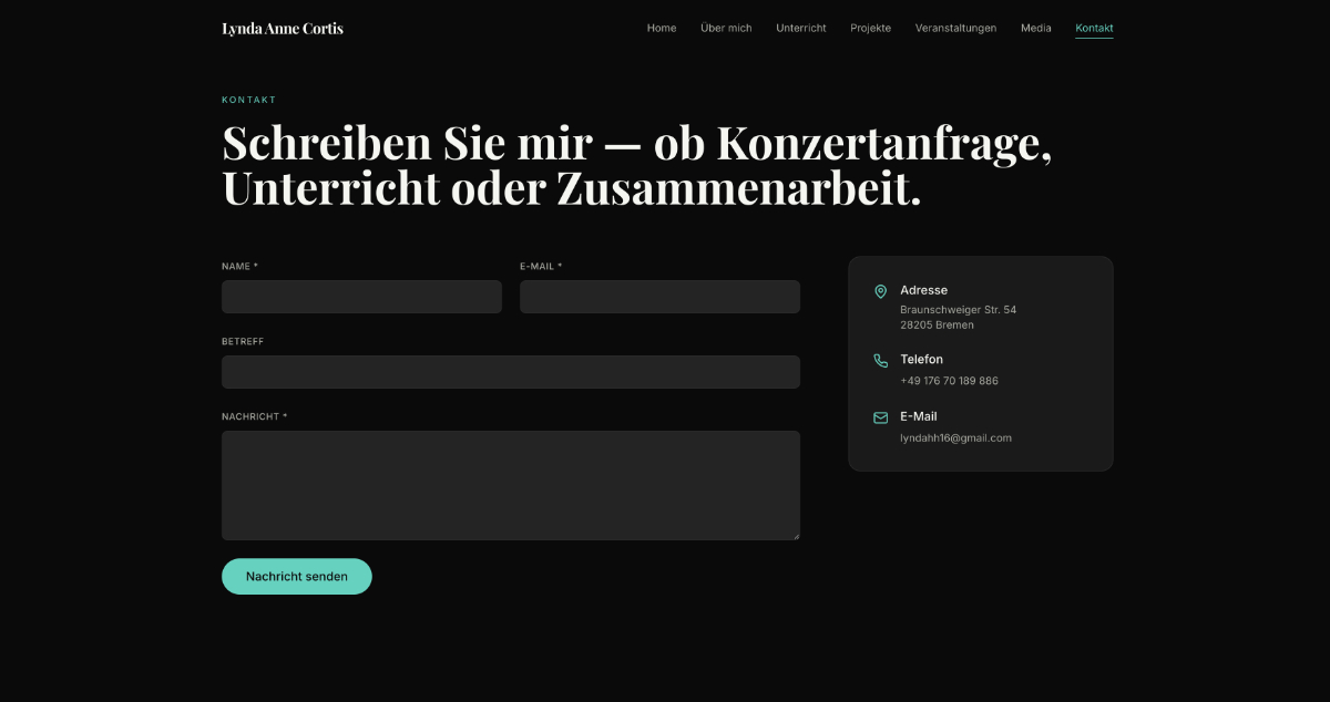 Lynda Anne Cortis — Webdesign & Custom CMS Development — 3