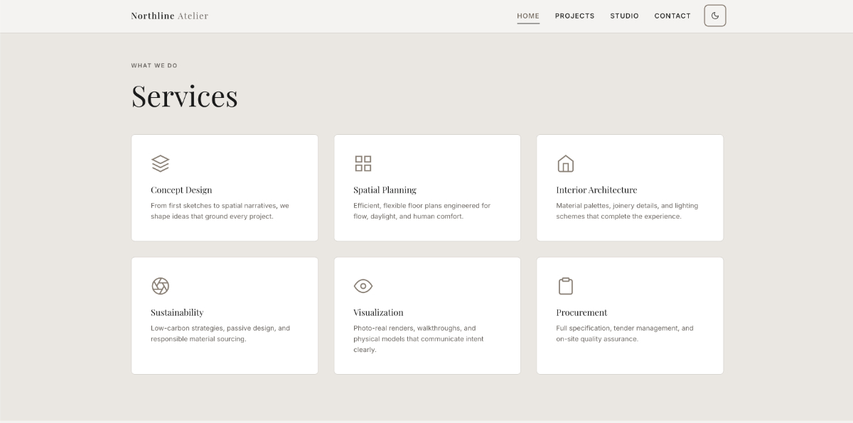 Northline Atelier — Website Design & Frontend Development — 3